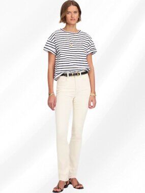 Madewell Stovepipe White Jeans Size 31 High Rise Straight Leg Denim